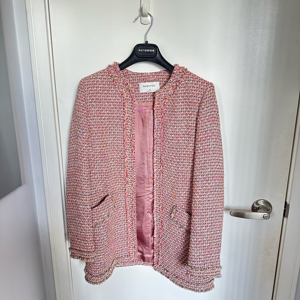 Aritzia Babaton Pink Times Tweed Blazer, Size XS 🌸